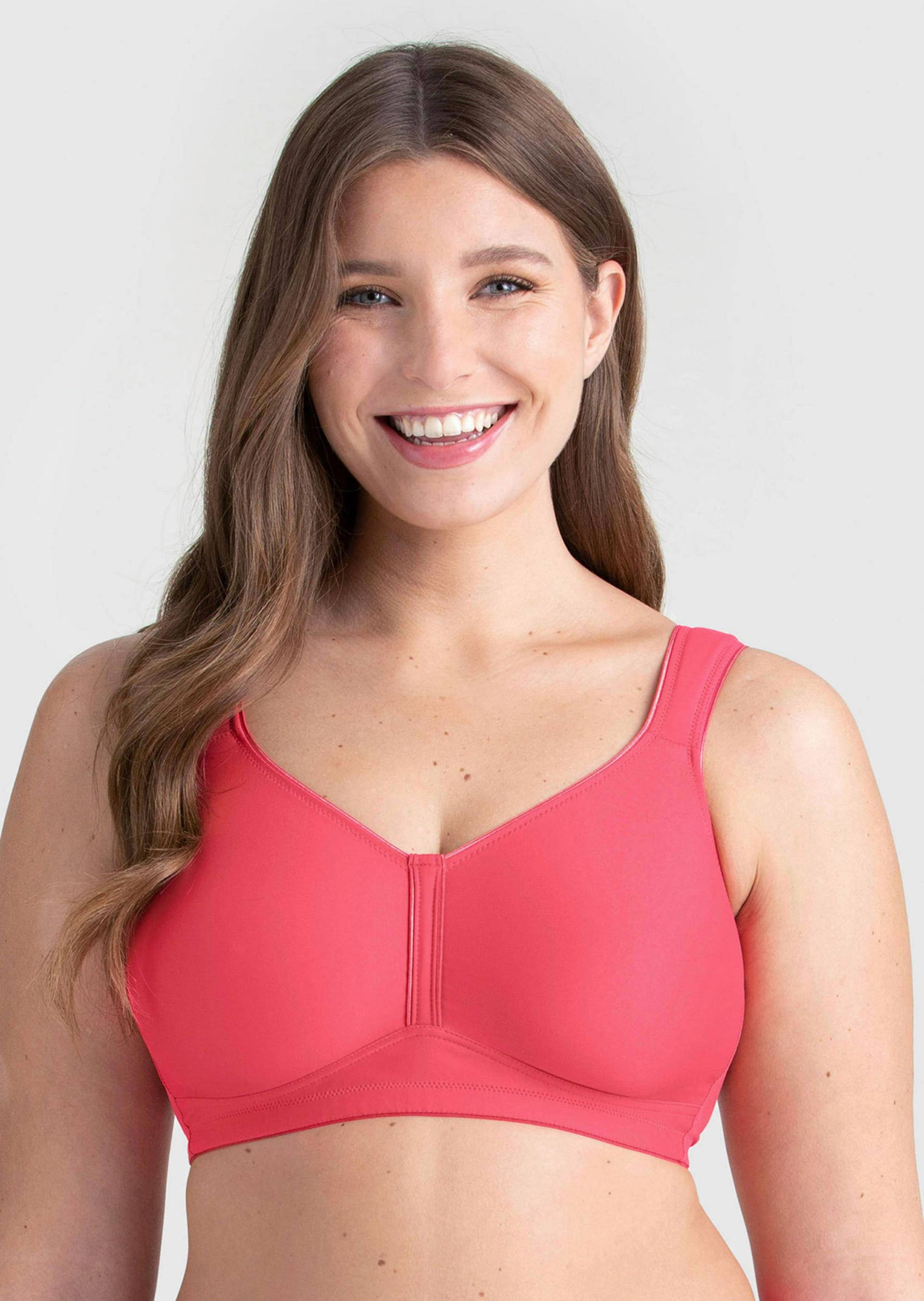 T-Shirt-BH ohne Bügel - koralle - Gr. 80 C von Goldner Fashion von Goldner Fashion