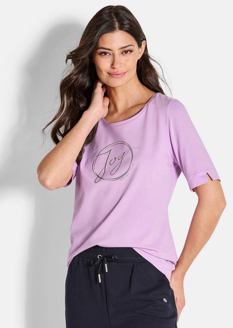 T-Shirt mit Metallic-Print - rosé - Gr. 44 von Goldner Fashion von Goldner Fashion