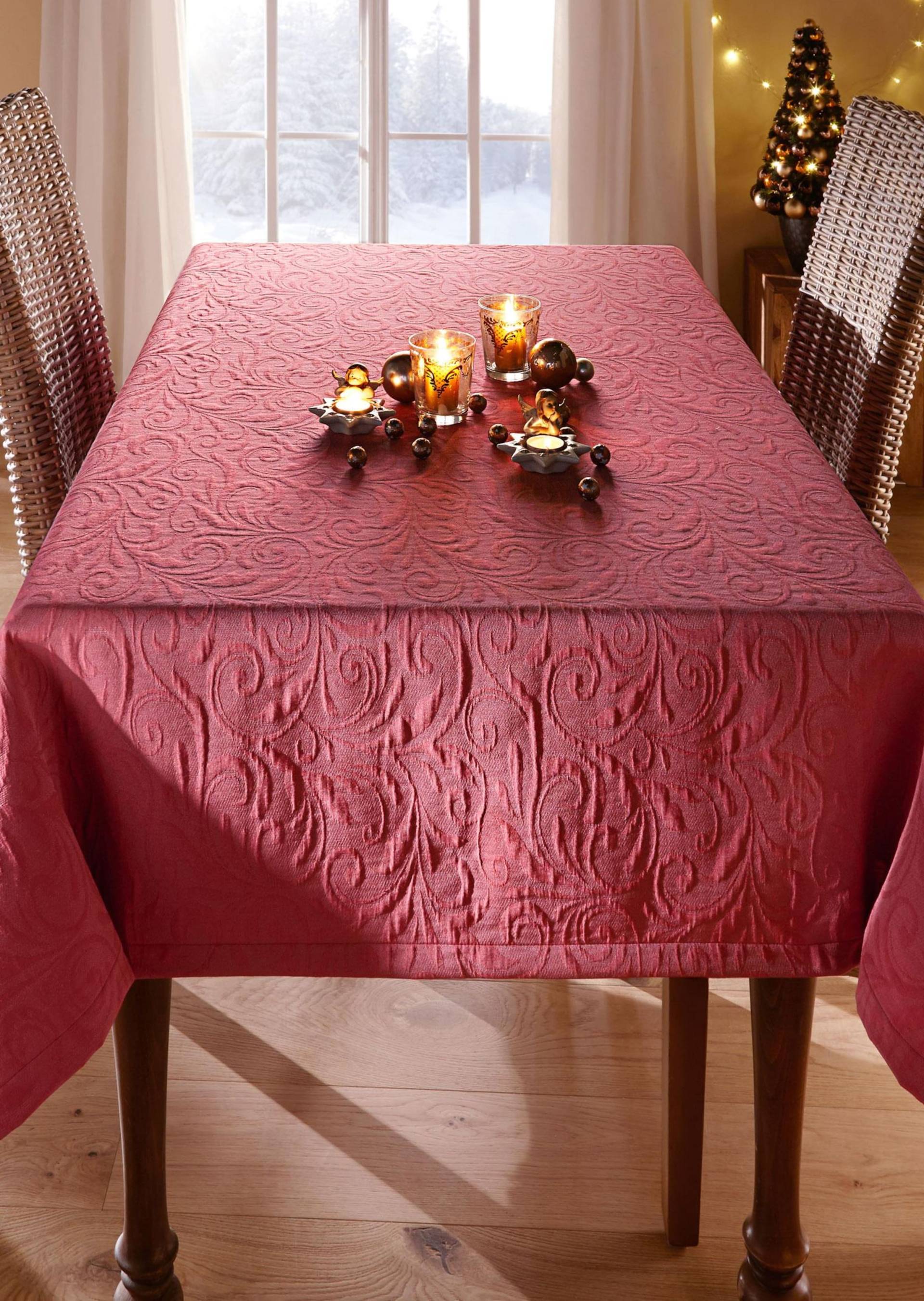 Tischdecke - bordeaux - Gr. 80 x 80 cm von Goldner Fashion von Goldner Fashion