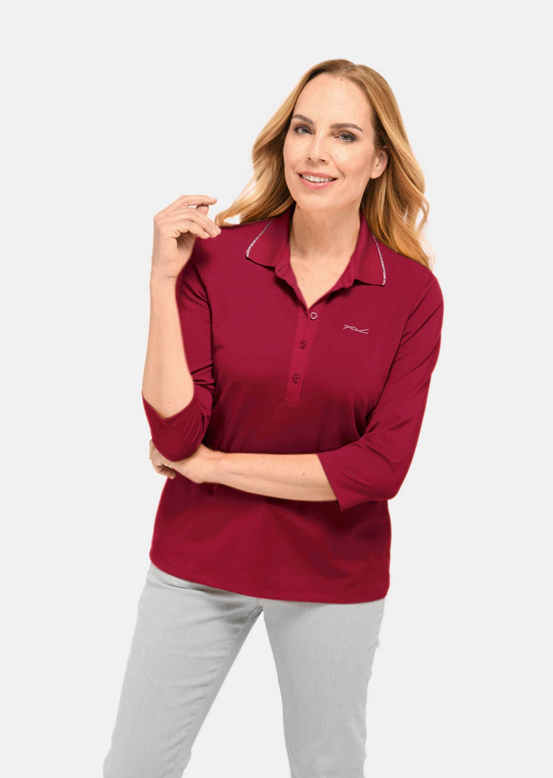 Trageangenehmes Poloshirt aus hochwertiger Micro-Modal Qualität - dunkelrot - Gr. 44 von Goldner Fashion von Goldner Fashion