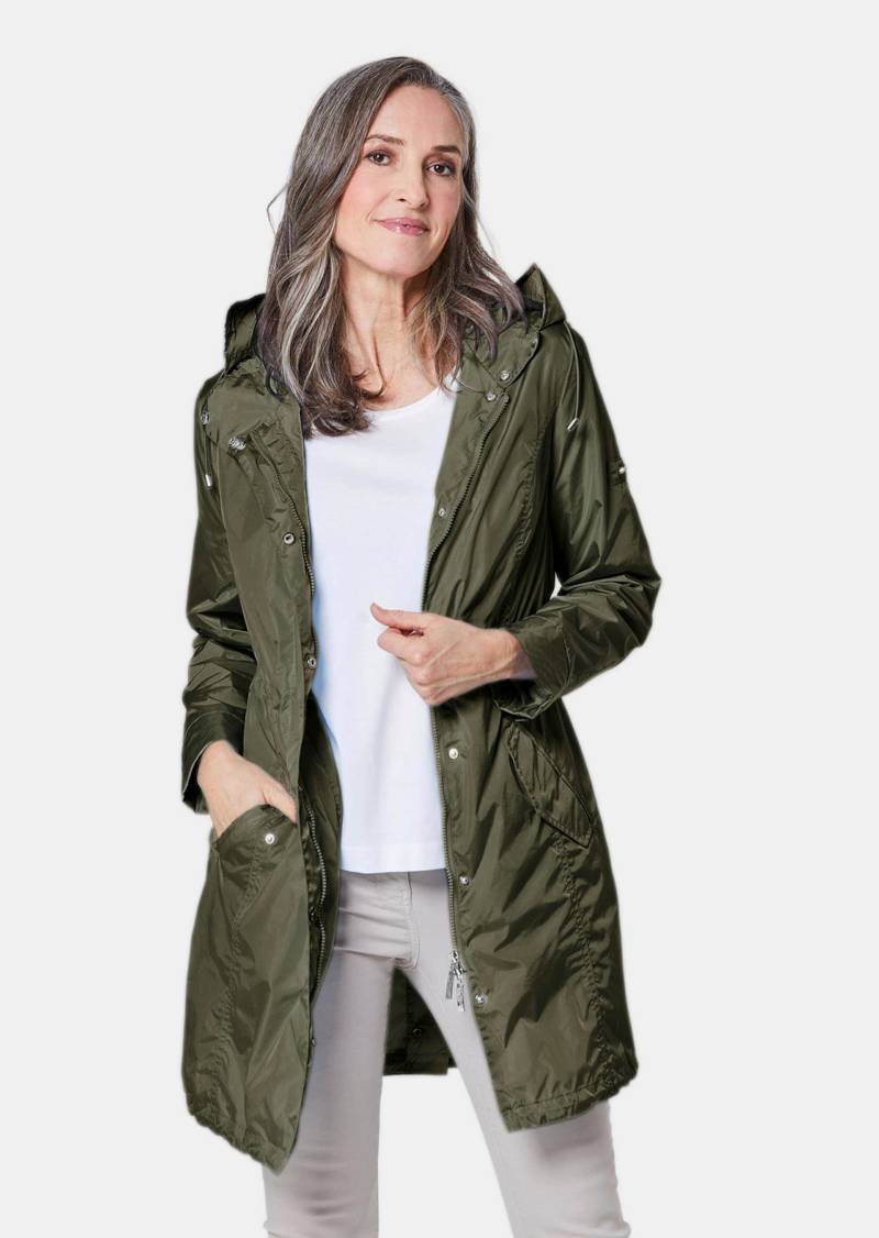 Trendiger leichter Regen Parka aus funktionalem Material - khaki - Gr. 20 von Goldner Fashion von Goldner Fashion