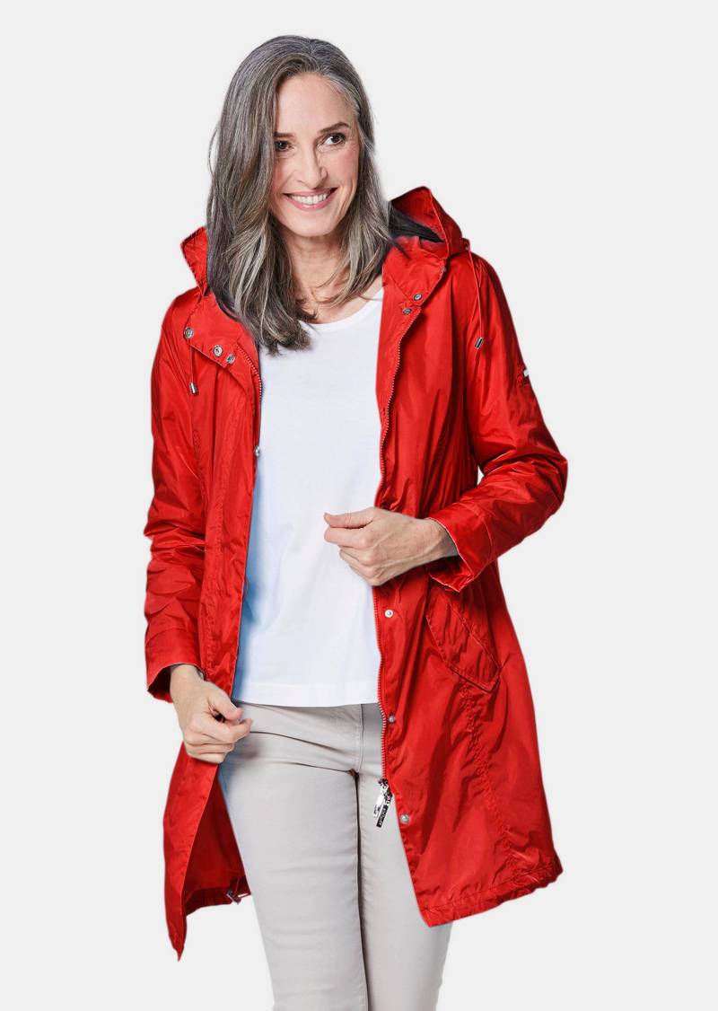 Trendiger leichter Regen Parka aus funktionalem Material - rot - Gr. 42 von Goldner Fashion von Goldner Fashion