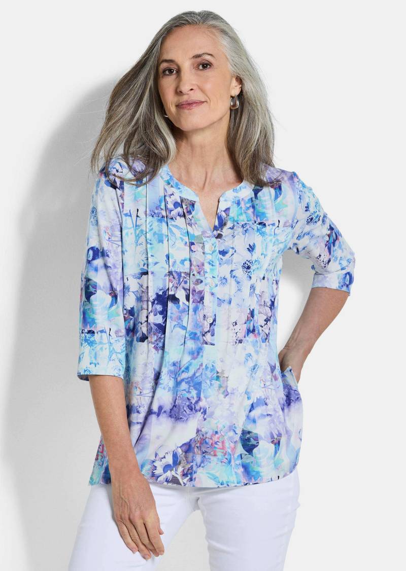 Tunika aus weichem Viskose-Jersey - blau / gemustert - Gr. 20 von Goldner Fashion von Goldner Fashion