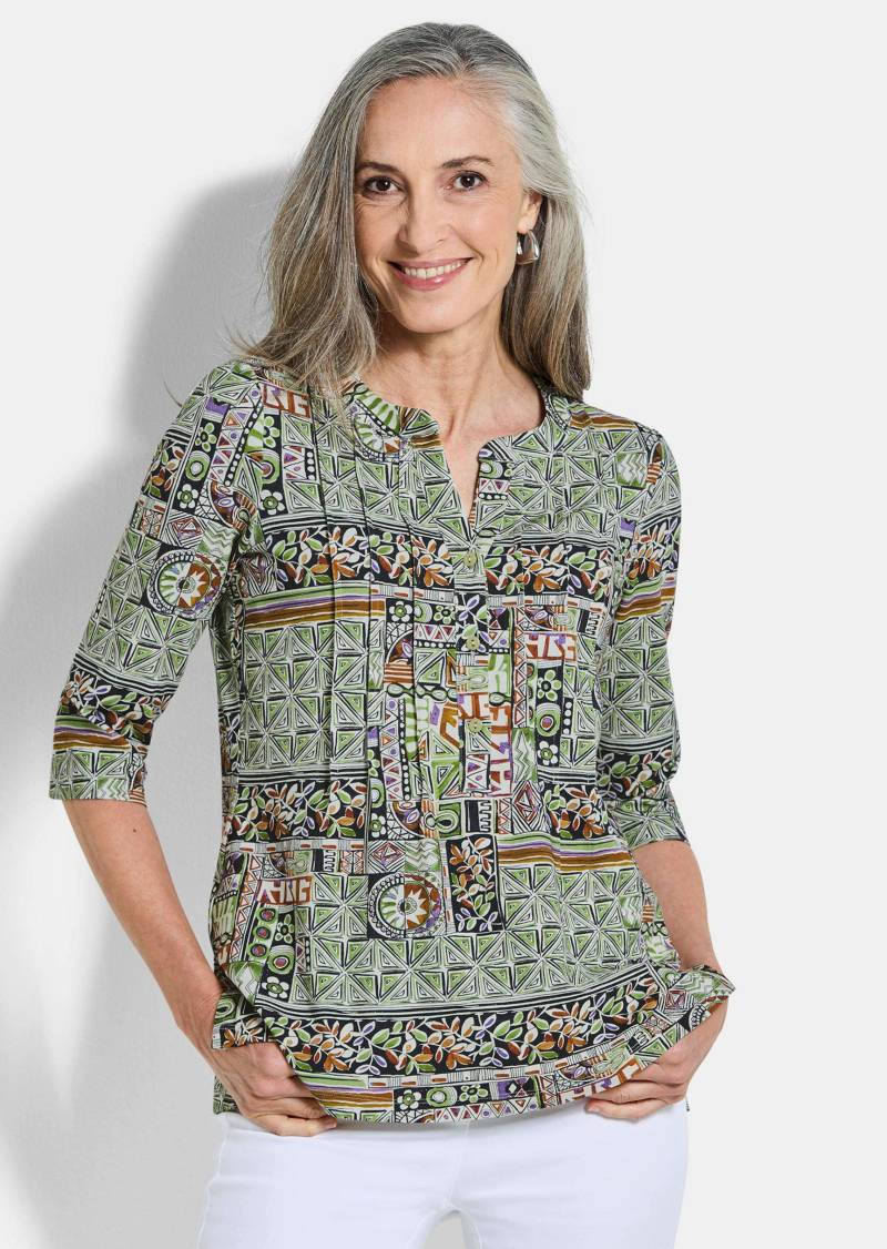 Tunika aus weichem Viskose-Jersey - grün / gemustert - Gr. 42 von Goldner Fashion von Goldner Fashion