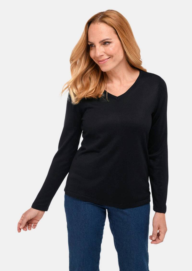 Unkomplizierter Pullover mit V-Ausschnitt - schwarz - Gr. 40 von Goldner Fashion von Goldner Fashion