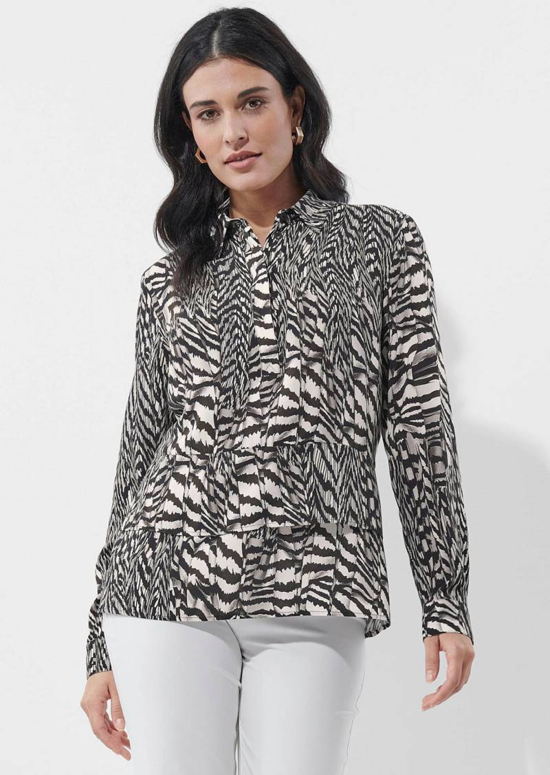 Viskose-Bluse mit Animal Print - stein / cremeweiß - Gr. 40 von Goldner Fashion von Goldner Fashion
