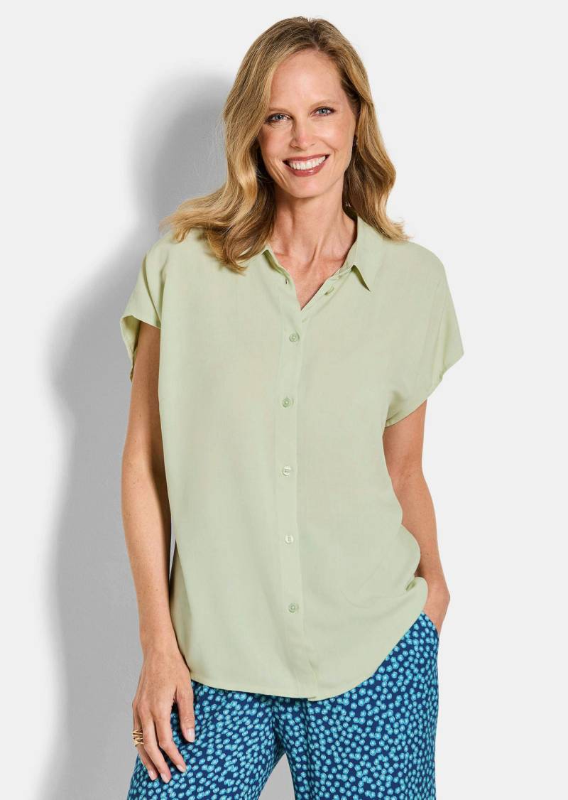Viskose-Bluse mit Hemdkragen - salbei - Gr. 52 von Goldner Fashion von Goldner Fashion