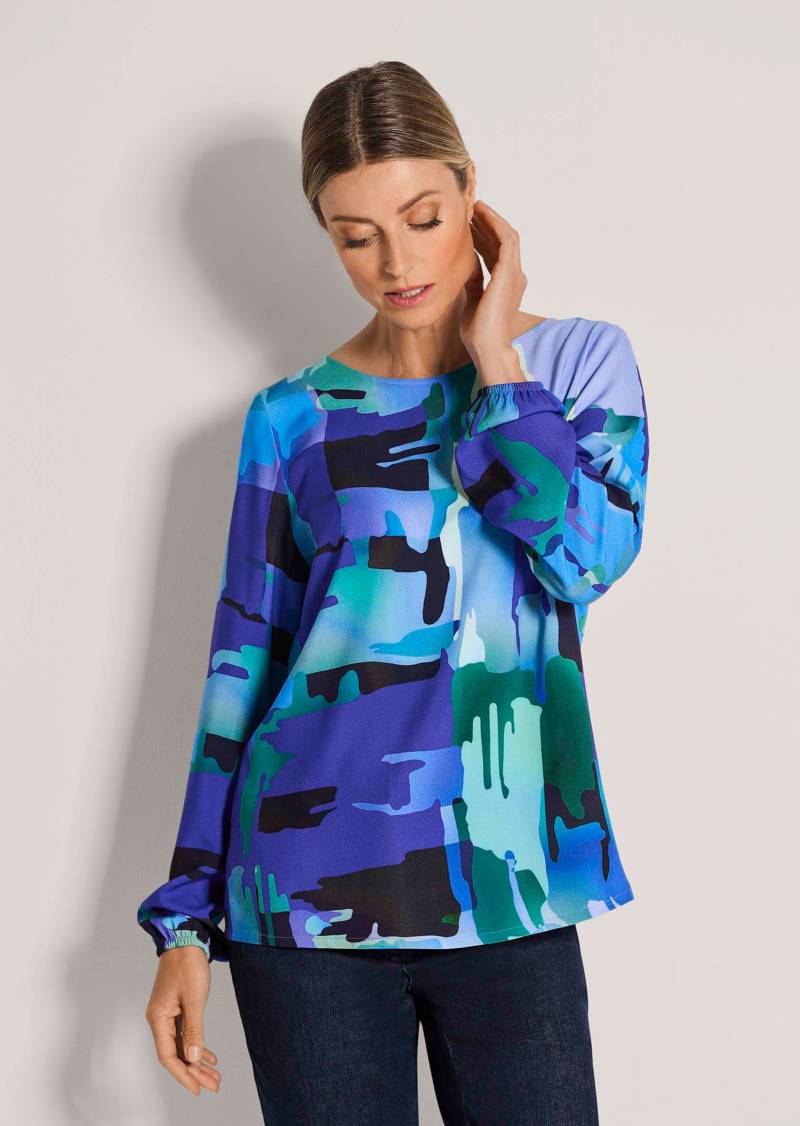 Viskose-Bluse mit Rundhalsausschnitt - blau / gemustert - Gr. 20 von Goldner Fashion Viskose-Bluse mit Rundhalsausschnitt - blau / gemustert - Gr. 20 von Goldner Fashion von Goldner Fashion