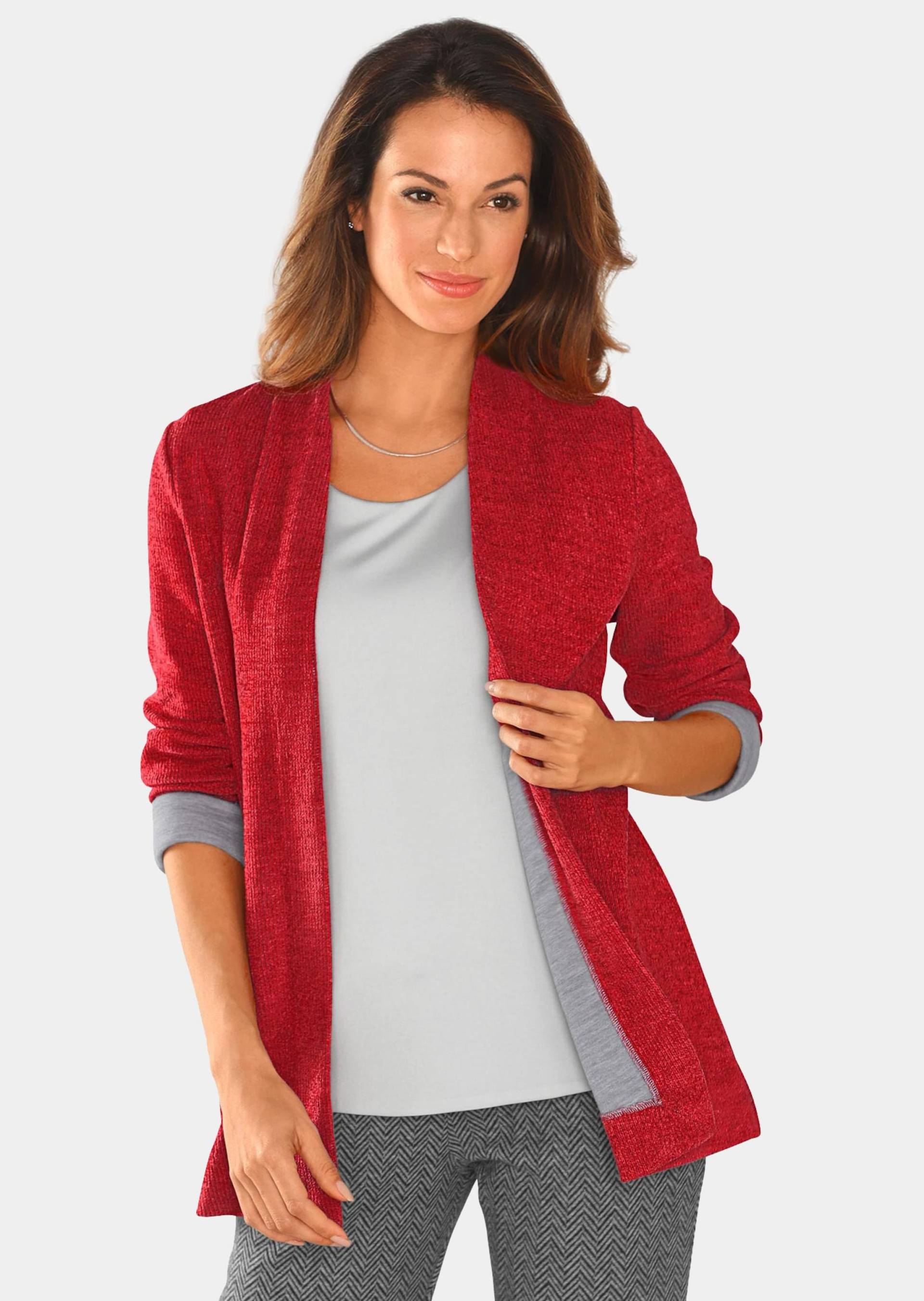 Weicher Strick-Cardigan in verschlussloser Form - rot - Gr. 25 von Goldner Fashion von Goldner Fashion
