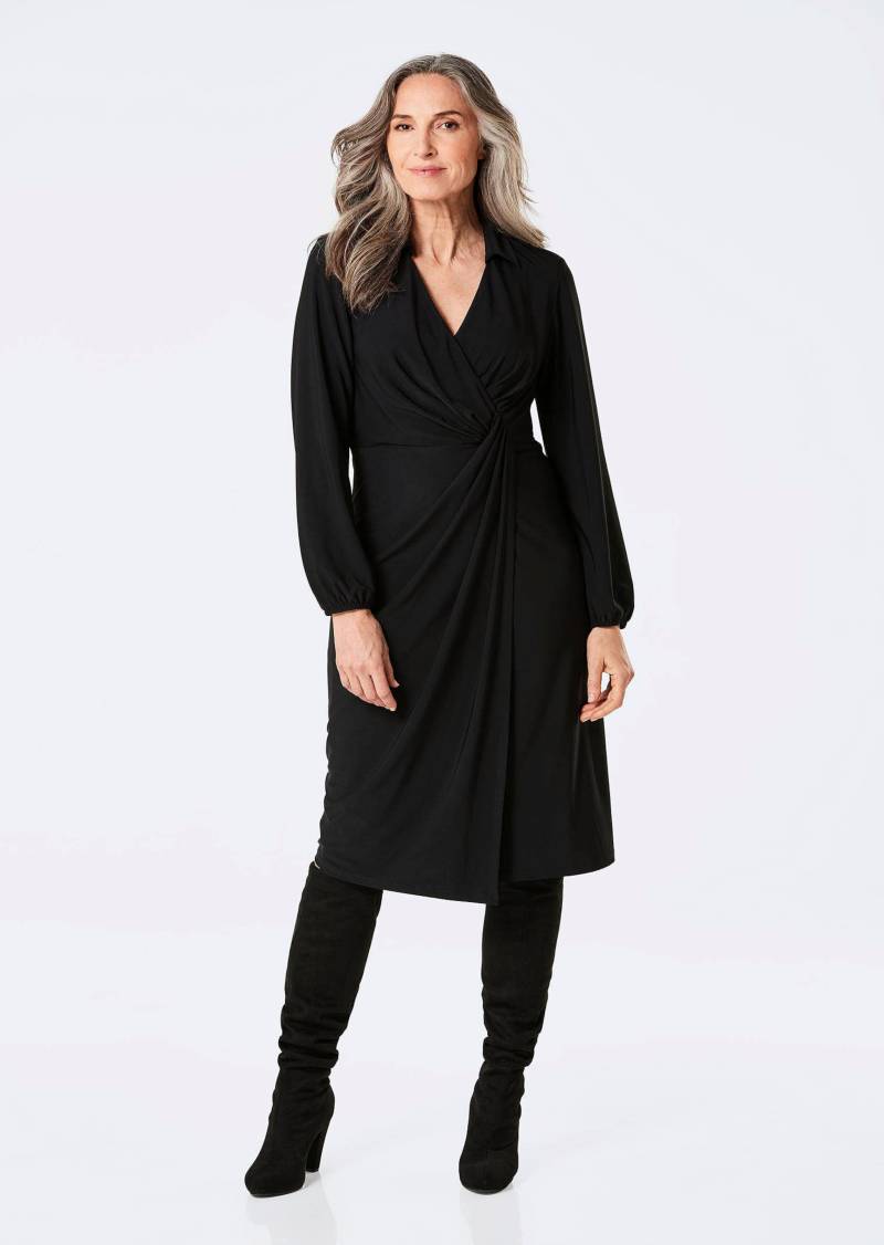 Wickelkleid mit Hemdkragen - schwarz - Gr. 23 von Goldner Fashion von Goldner Fashion