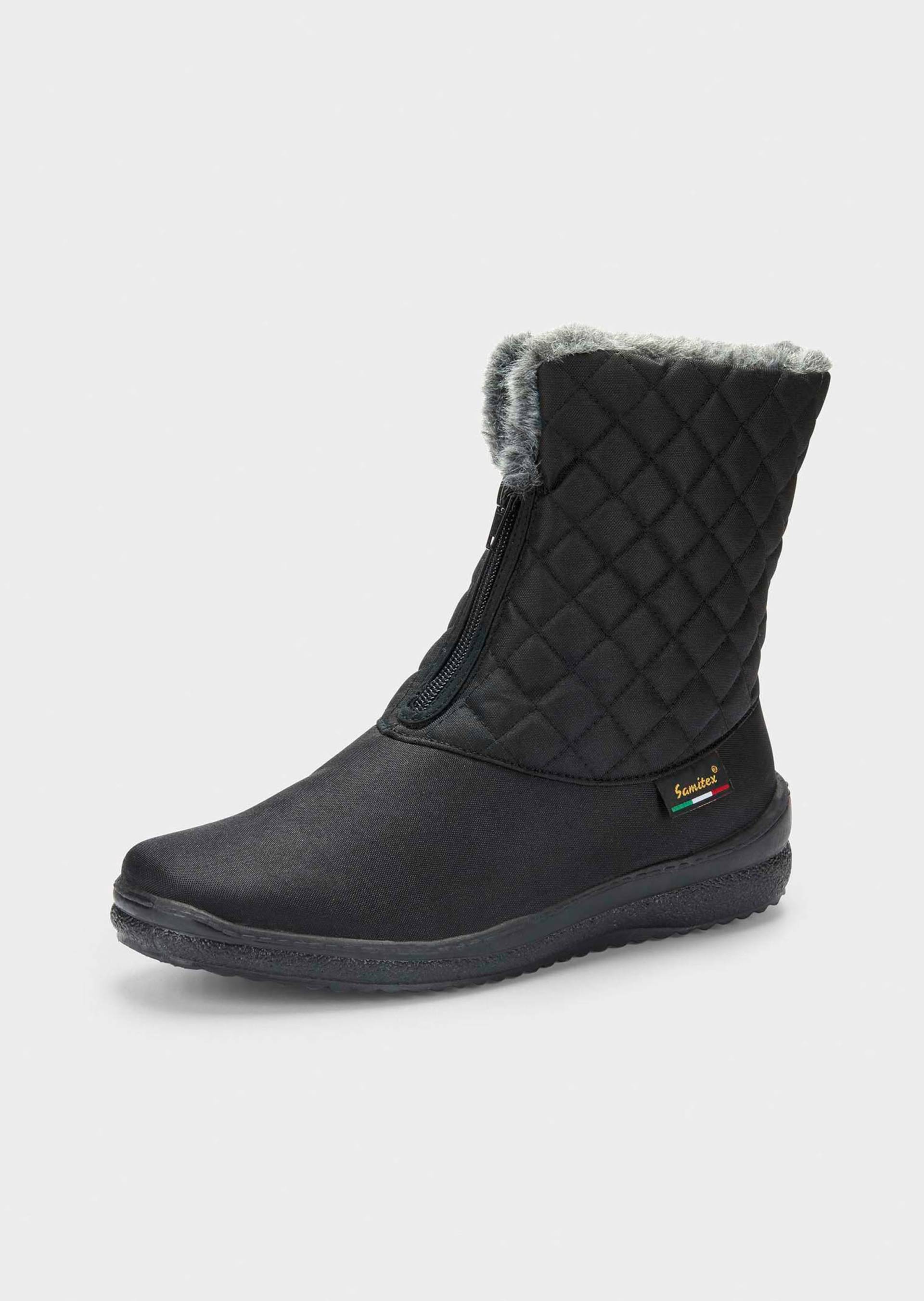 Winterstiefel mit Rautenstepp - schwarz - Gr. 37 von Goldner Fashion von Goldner Fashion