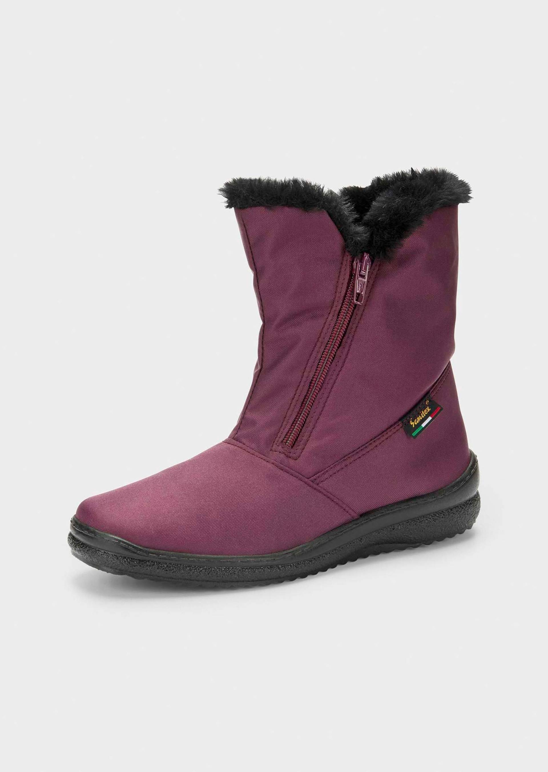 Gefütterte Winterstiefel mit Reißverschluss - bordeaux - Gr. 38 von Goldner Fashion von Goldner Fashion