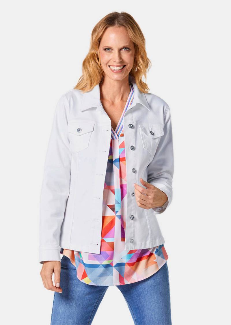 Zeitlose Jeansjacke mit tollen Details - weiß - Gr. 21 von Goldner Fashion von Goldner Fashion