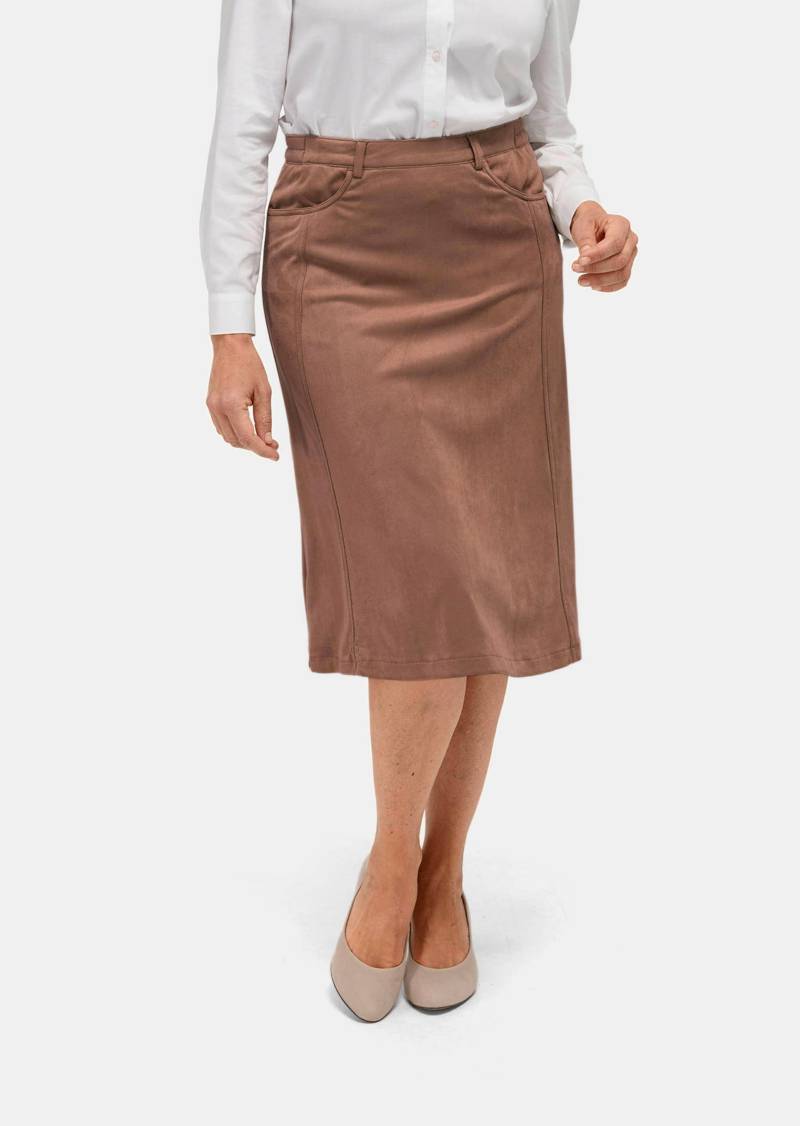 bequemer Rock in Velourslederoptik - camel - Gr. 25 von Goldner Fashion von Goldner Fashion