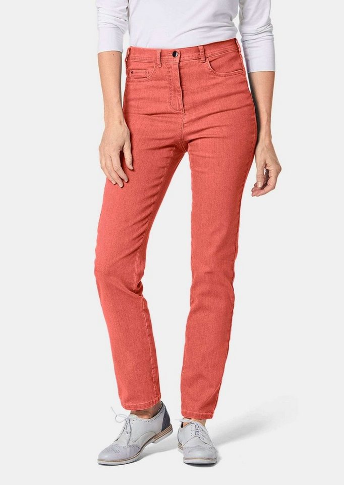 GOLDNER Bequeme Jeans Kurzgröße: Damen Jeans Slim Fit LOUISA, Stretch Bequeme 5-Pocket-Jeans mit langem Bein, schmaler Sitz von Goldner