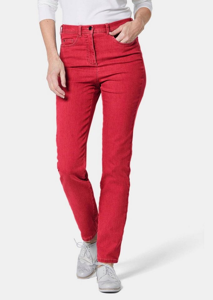 GOLDNER Bequeme Jeans Kurzgröße: Damen Jeans Slim Fit LOUISA, Stretch Bequeme 5-Pocket-Jeans mit langem Bein, schmaler Sitz von Goldner