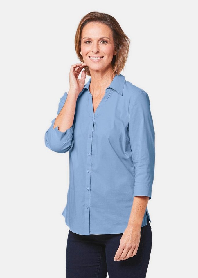 GOLDNER Hemdbluse Stretchbequeme Bluse mit Baumwolle von GOLDNER