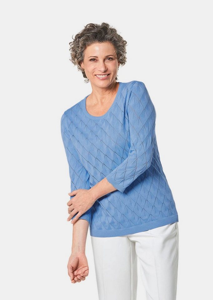 GOLDNER Strickpullover Gepflegter Ajour-Pullover mit femininen Durchbrüchen von GOLDNER