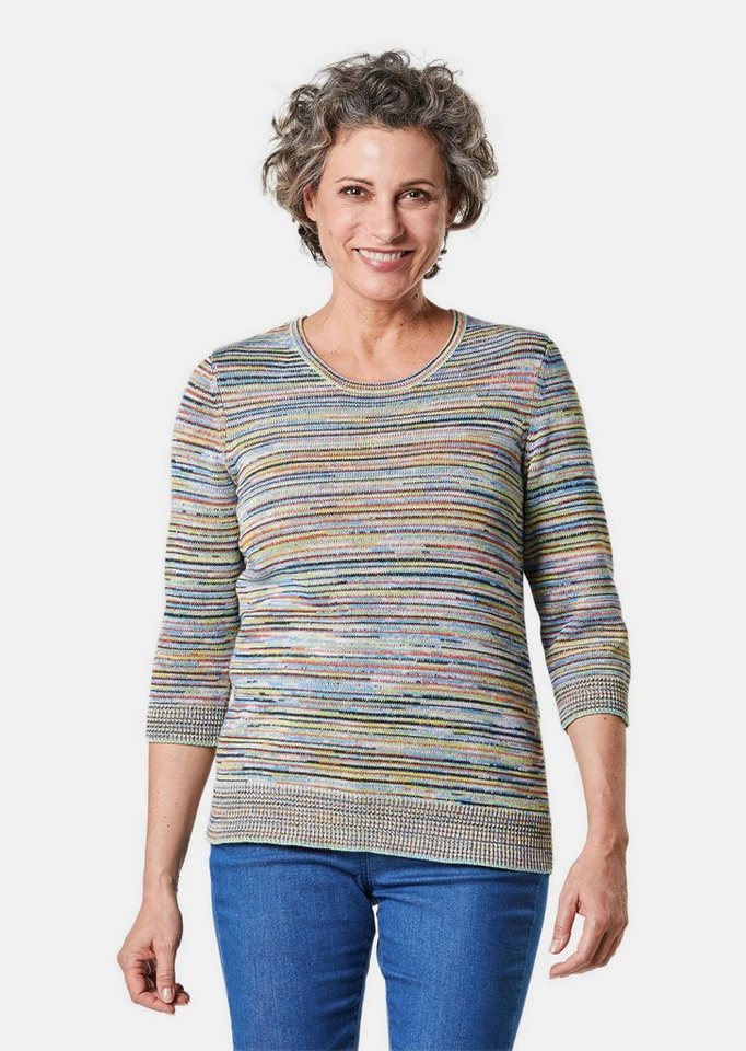 GOLDNER Strickpullover Kurzgröße: Kombistarker Multicolor-Ringelpullover GOLDNER Strickpullover Kurzgröße: Kombistarker Multicolor-Ringelpullover von GOLDNER