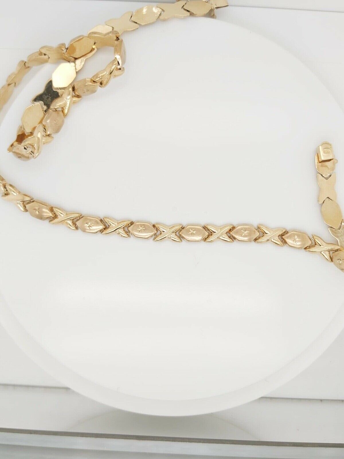 10K Gelbgold Xo Halskette Mit Diamantschnitten 18" von GoldofMilano