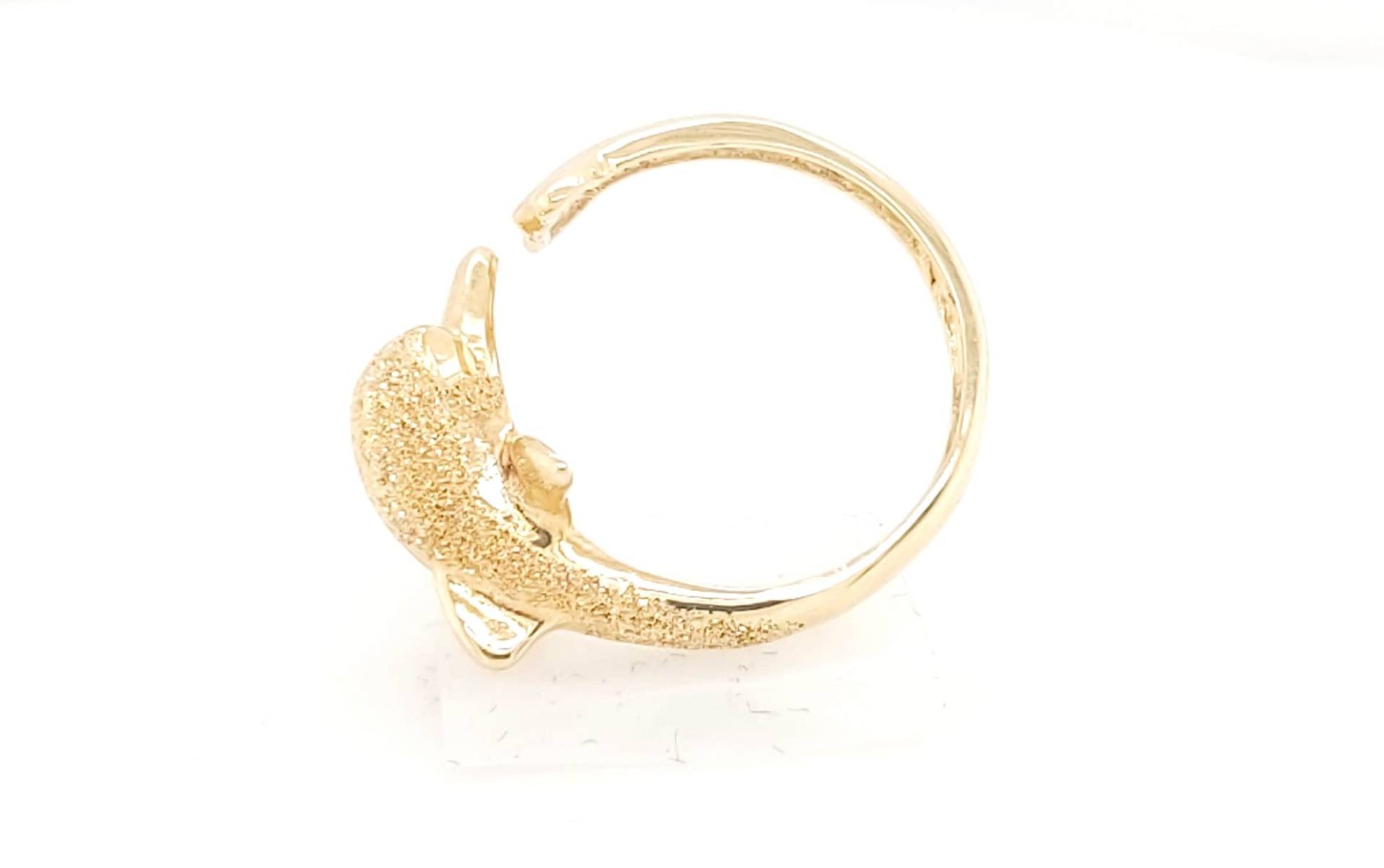 14K Gelbgold Offener Delfin Ring von GoldofMilano