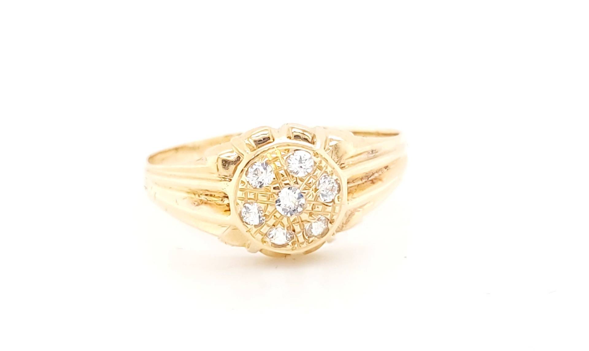 14K Gelbgold Ring Mit Cz Steinen von GoldofMilano