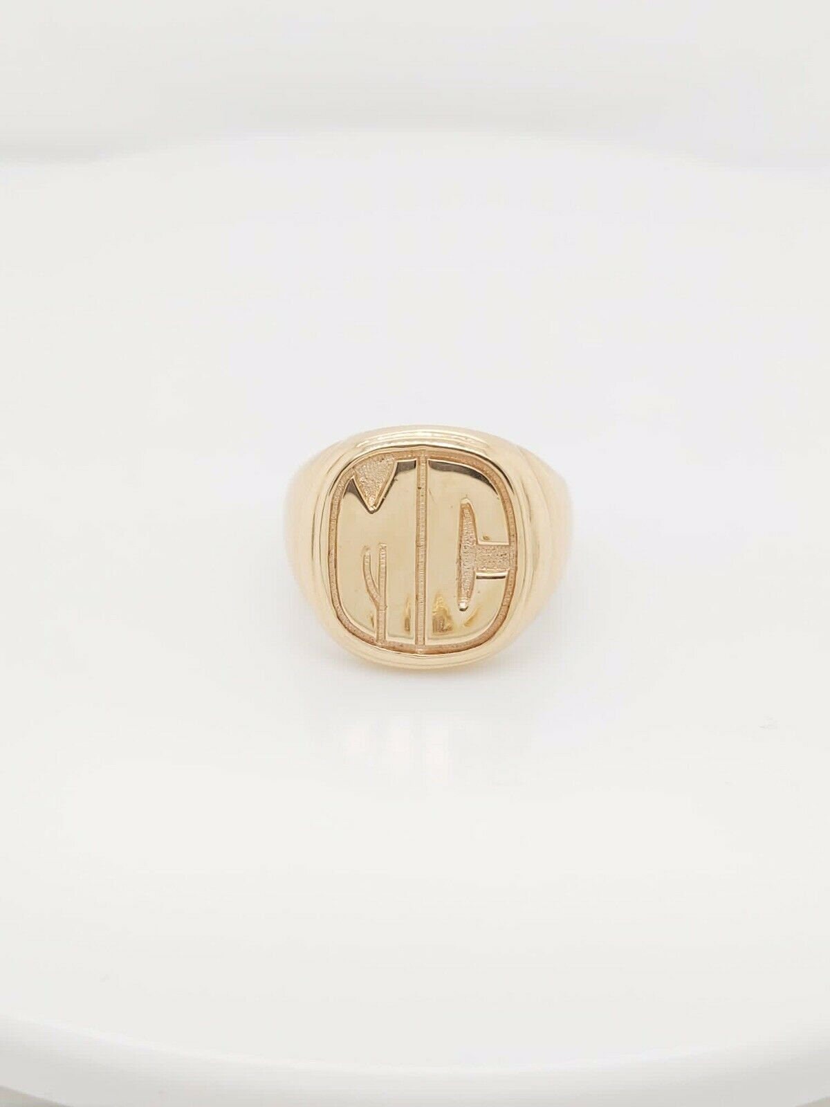 14K Gelbgold Solid Heavy Mc Initial Ring von GoldofMilano