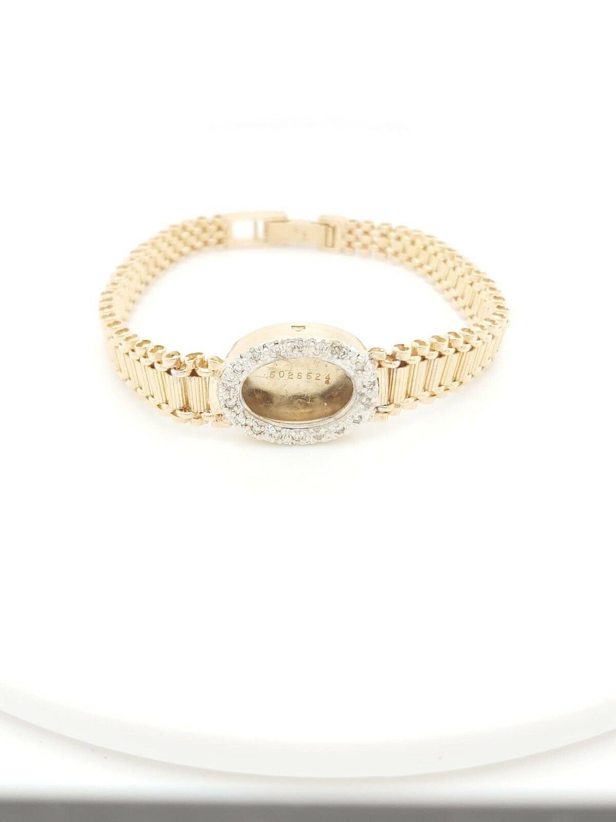 14K Gelbgold Vintage Diamant Uhrenarmband von GoldofMilano