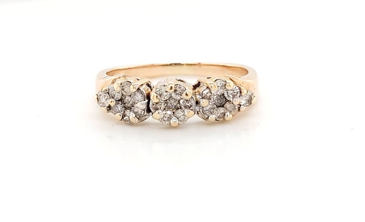 14K Roségold Past Present & Future Diamant Cluster Ring von GoldofMilano