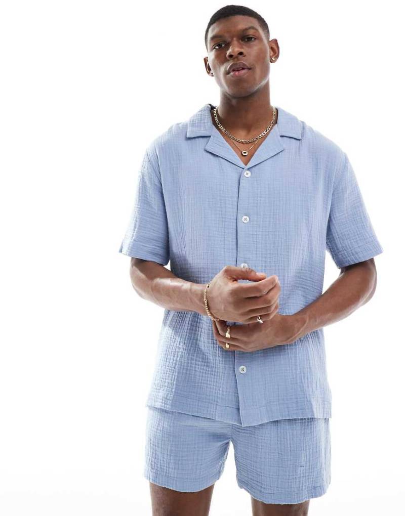 Goldsboro - Hemd in Blau mit Reverskragen und Tasche-Keine Farbe von Goldsboro