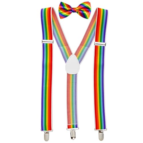 Goldschmidt Kostüme Hosenträger und Fliege Set längenverstellbar Deluxe (Regenbogen) von Goldschmidt Kostüme