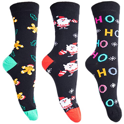 Goldschmidt Kostüme Weihnachtssocken mit Motiv | Weihnachtsstrümpfe Weihnachtsmann Hohoho Lebkuchen | Unisex Herren Damen Kinder Socken (Alle 3 Motive, 24-29) von Goldschmidt Kostüme