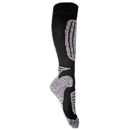 Goldschmidt Trachten Skistrümpfe Ski-Strümpfe Thermo Skisocken Gepolstert Kniestrümpfe mit Wolle warm (35-38, schwarz) von Goldschmidt Trachten