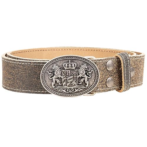 Goldschmidt Trachten Trachtengürtel Michael 40mm breit | Gürtel Echtleder Made in Germany | Gürtelschnalle mit Bayern-Wappen (130) von Goldschmidt Trachten