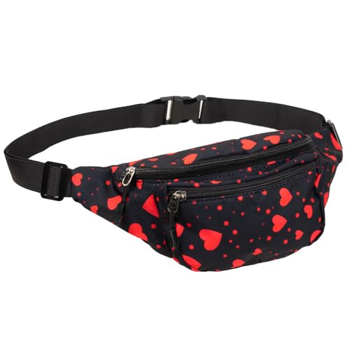 Goldschmidt Kostüme Herzchen Bauchtasche Amor schwarz | Tasche mit Reißverschluss-Fächern | Accessoire Herz Kostüm Fasching Karneval von Goldschmidt