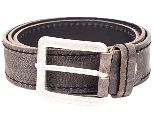 Goldschmidt Trachtengürtel 4021 | Braun oder Grau | hochwertiger Ledergürtel (grau, 90) von Goldschmidt