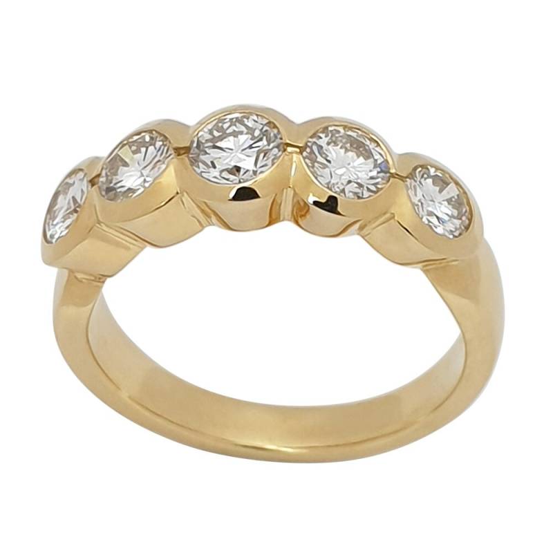 Gelbgoldring Mit 5 Brillanten von GoldschmiedeBeste