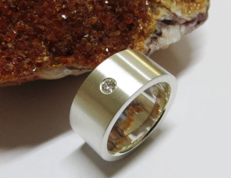 Ehering/Partnerring in Silber Mit Brillant von GoldschmiedeDunder
