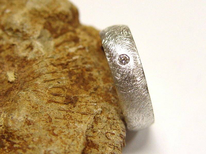 Ehering in Silber Mit Brillant von GoldschmiedeDunder