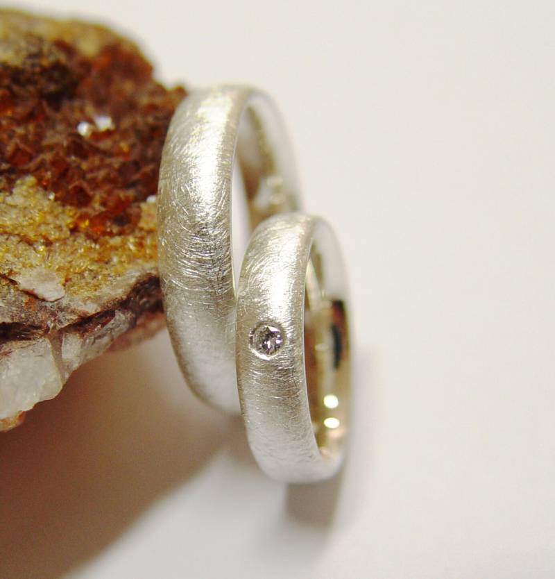 Eheringe/Partnerringe in Silber Mit Brillant von GoldschmiedeDunder