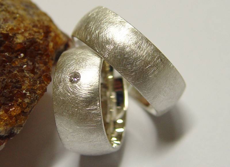Eheringe/Partnerringe in Silber Mit Brillant von GoldschmiedeDunder