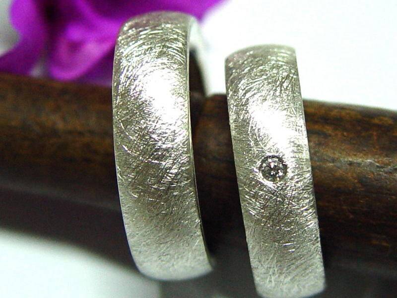Eheringe/Partnerringe in Silber Mit Brillant von GoldschmiedeDunder