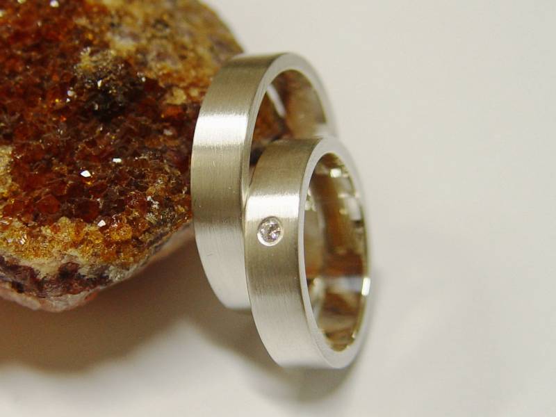 Eheringe in Silber Mit Brillant von GoldschmiedeDunder