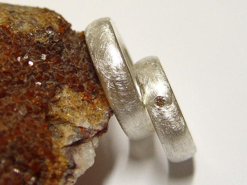 Eheringe in Silber Mit Brillant von GoldschmiedeDunder