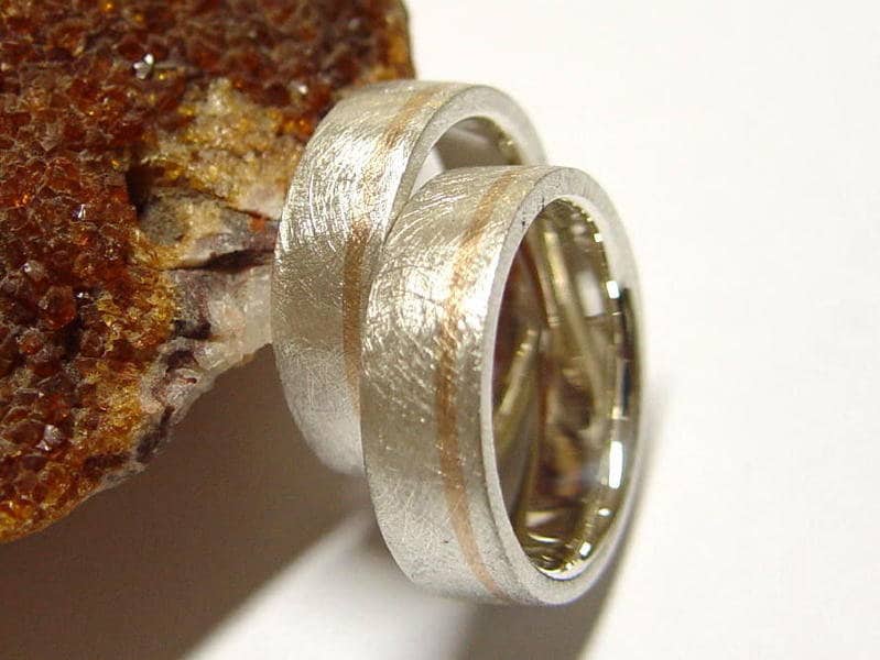 Eheringe in Silber Mit Gold von GoldschmiedeDunder
