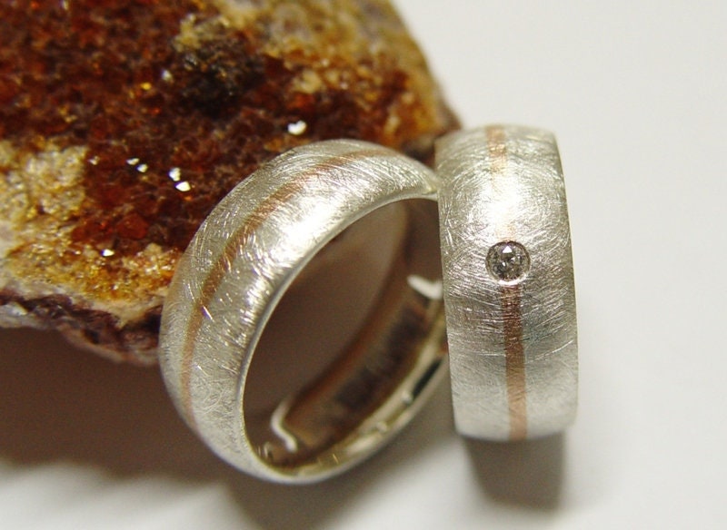 Eheringe in Silber Und Gold Mit Brillant Eheringe in Silber Und Gold Mit Brillant von GoldschmiedeDunder