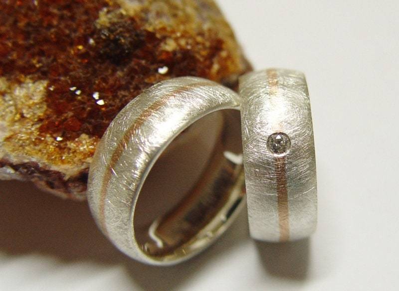 Eheringe in Silber Und Gold Mit Brillant von GoldschmiedeDunder