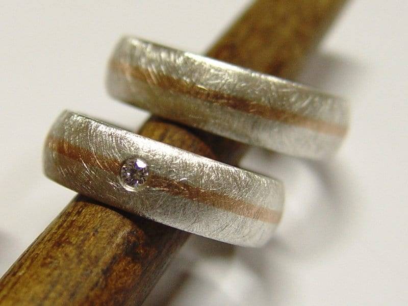 Eheringe in Silber Und Gold Mit Brillant von GoldschmiedeDunder