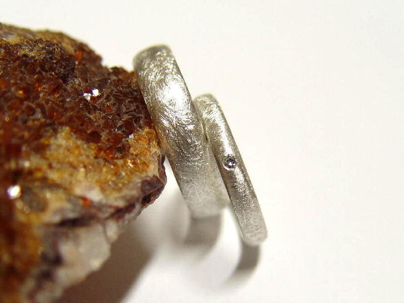 Trauringe/Partnerringe in Silber Mit Brillant von GoldschmiedeDunder