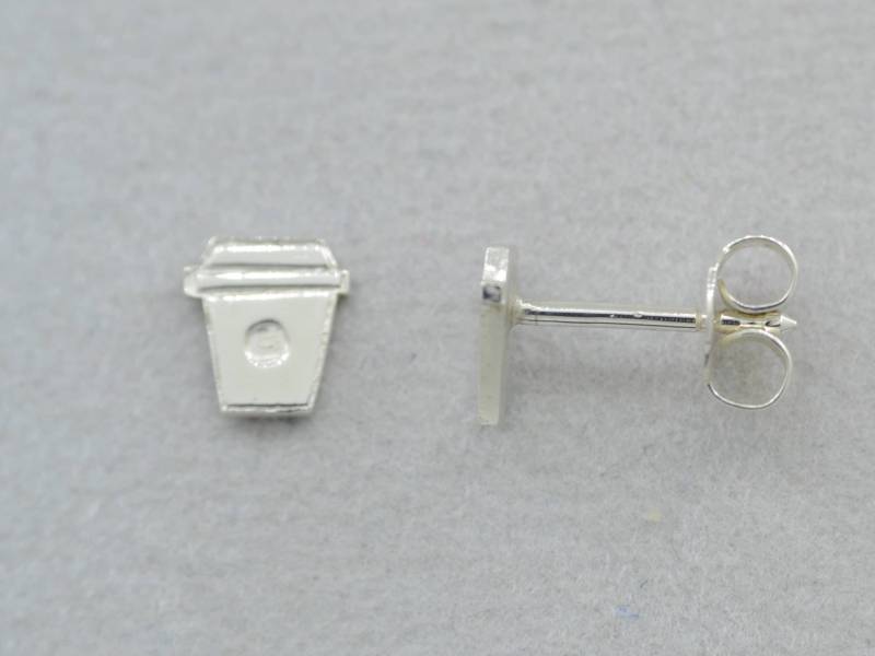 Mini-Ohrstecker Als "Coffee To Go" Becher Aus 925 Silber von GoldschmiedeGrunwald